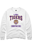 LSU Tigers Mens White Womens Track & Field Long Sleeve Crew Sweatshirt