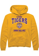 LSU Tigers Mens Gold Womens Track & Field Long Sleeve Hoodie