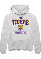 LSU Tigers Mens White Womens Track & Field Long Sleeve Hoodie