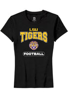 LSU Tigers Womens Black Football Short Sleeve T-Shirt