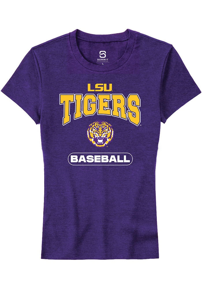 LSU Tigers Womens Purple Baseball Short Sleeve T-Shirt