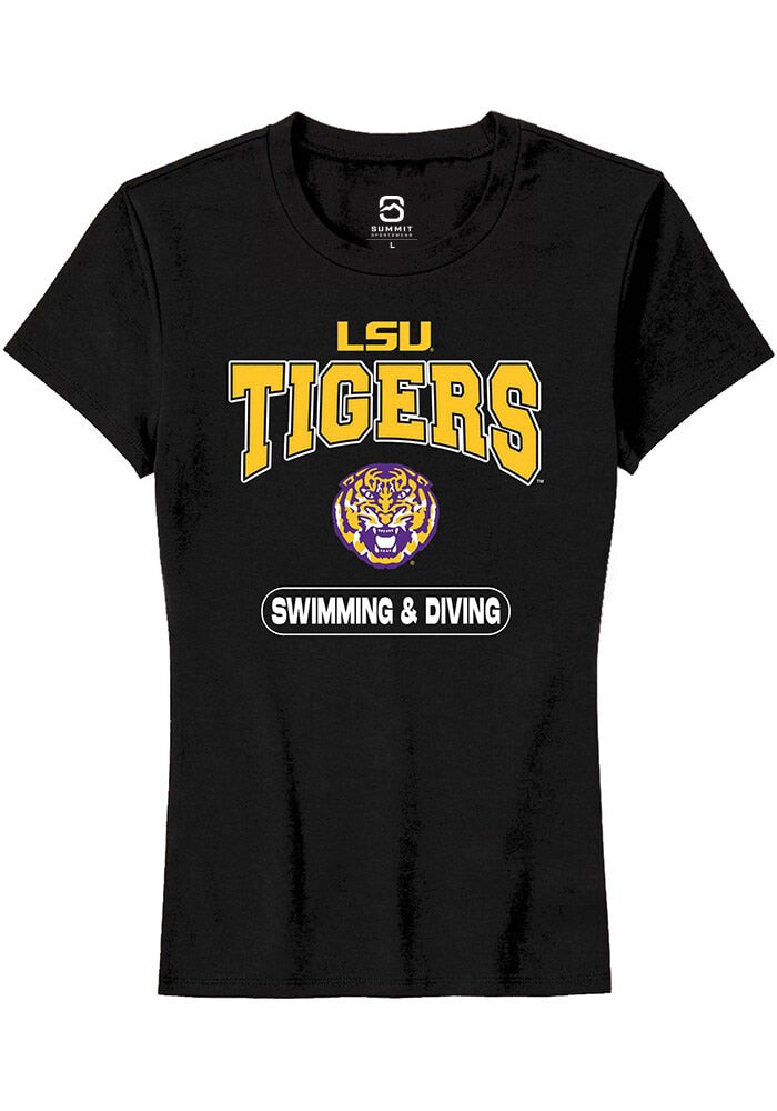 LSU Tigers Womens Black Swimming & Diving Short Sleeve T-Shirt