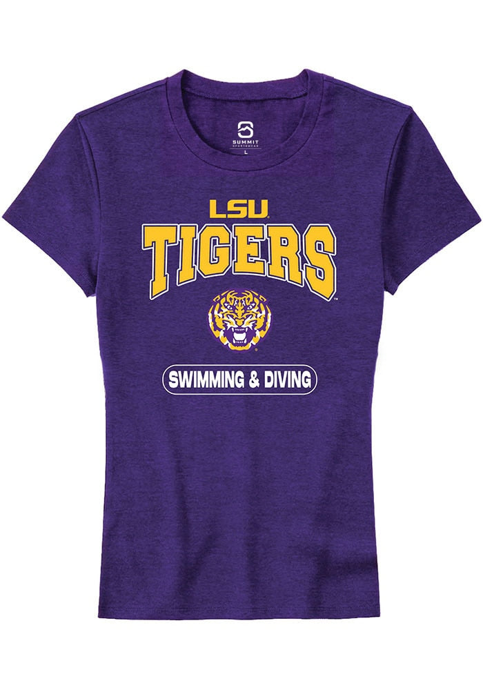 LSU Tigers Womens Purple Swimming & Diving Short Sleeve T-Shirt