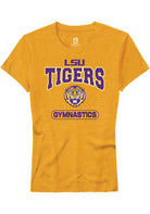 LSU Tigers Womens Gold Gymnastics Short Sleeve T-Shirt