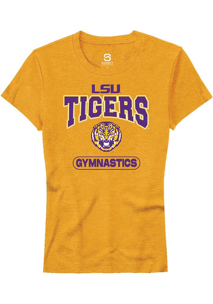 LSU Tigers Womens Gold Gymnastics Short Sleeve T-Shirt