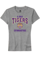 LSU Tigers Womens Grey Gymnastics Short Sleeve T-Shirt