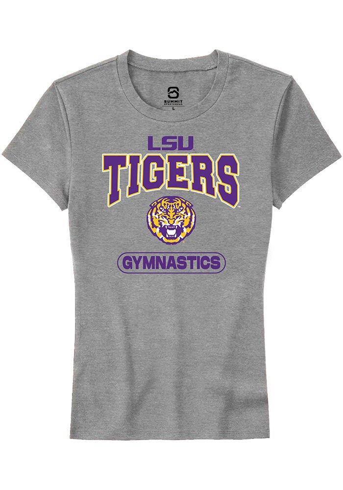 LSU Tigers Womens Grey Gymnastics Short Sleeve T-Shirt