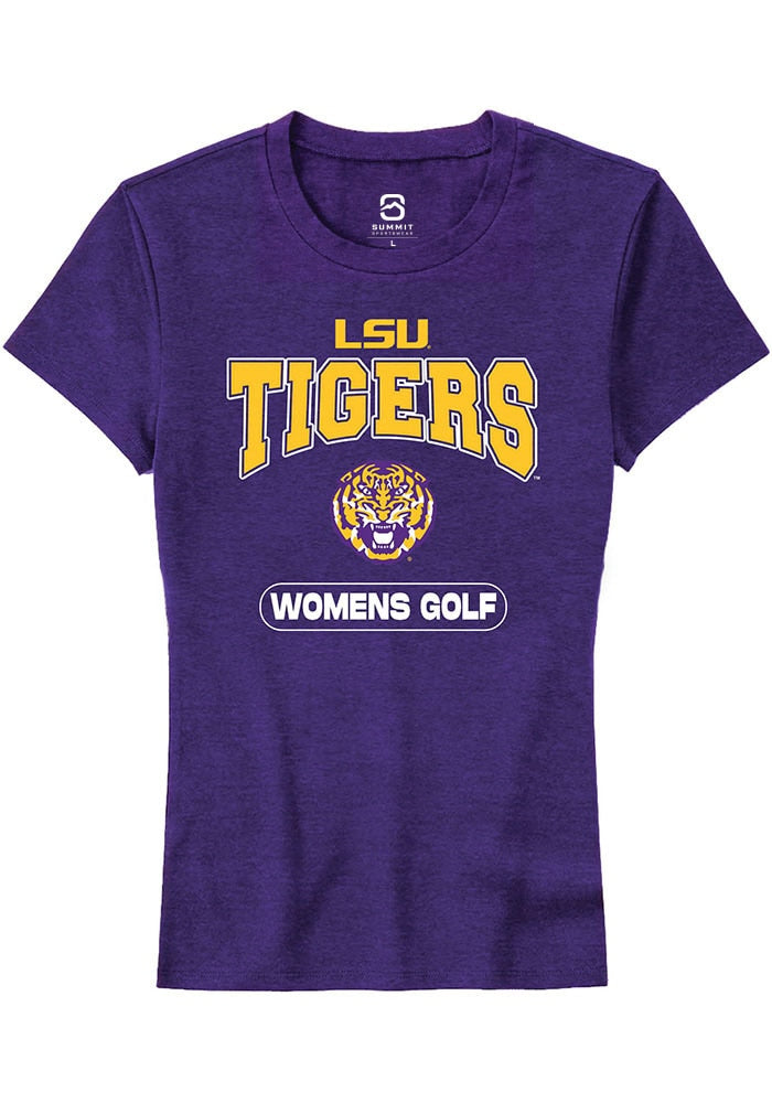 LSU Tigers Womens Purple Womens Golf Short Sleeve T-Shirt