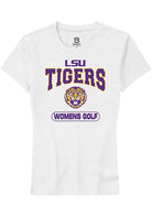 LSU Tigers Womens White Womens Golf Short Sleeve T-Shirt