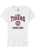 LSU Tigers Womens White Womens Tennis Short Sleeve T-Shirt