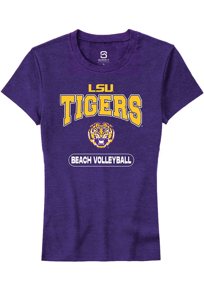 LSU Tigers Womens Purple Beach Volleyball Short Sleeve T-Shirt