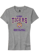 LSU Tigers Womens Grey Beach Volleyball Short Sleeve T-Shirt