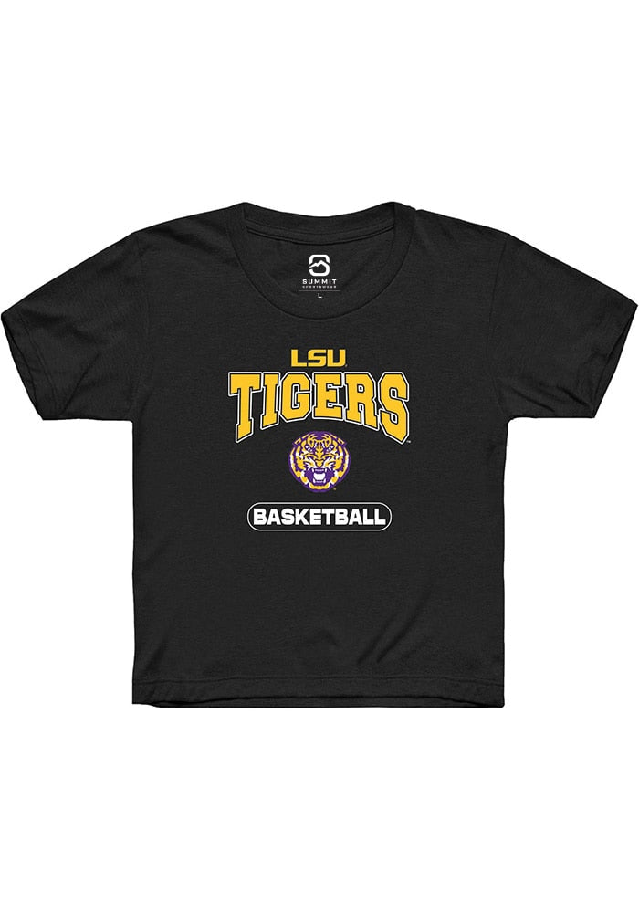 LSU Tigers Youth Black Basketball Short Sleeve T-Shirt