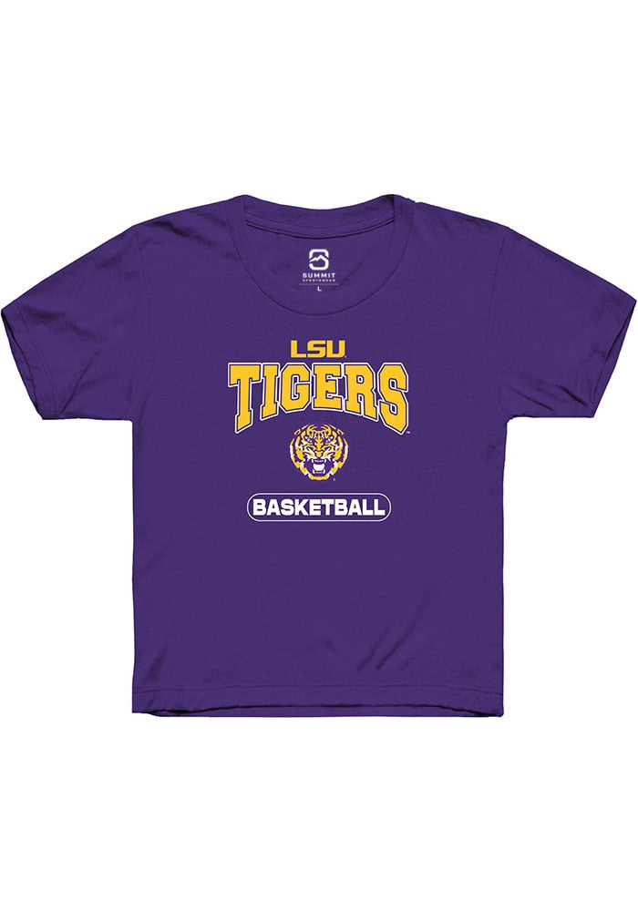 LSU Tigers Youth Purple Basketball Short Sleeve T-Shirt