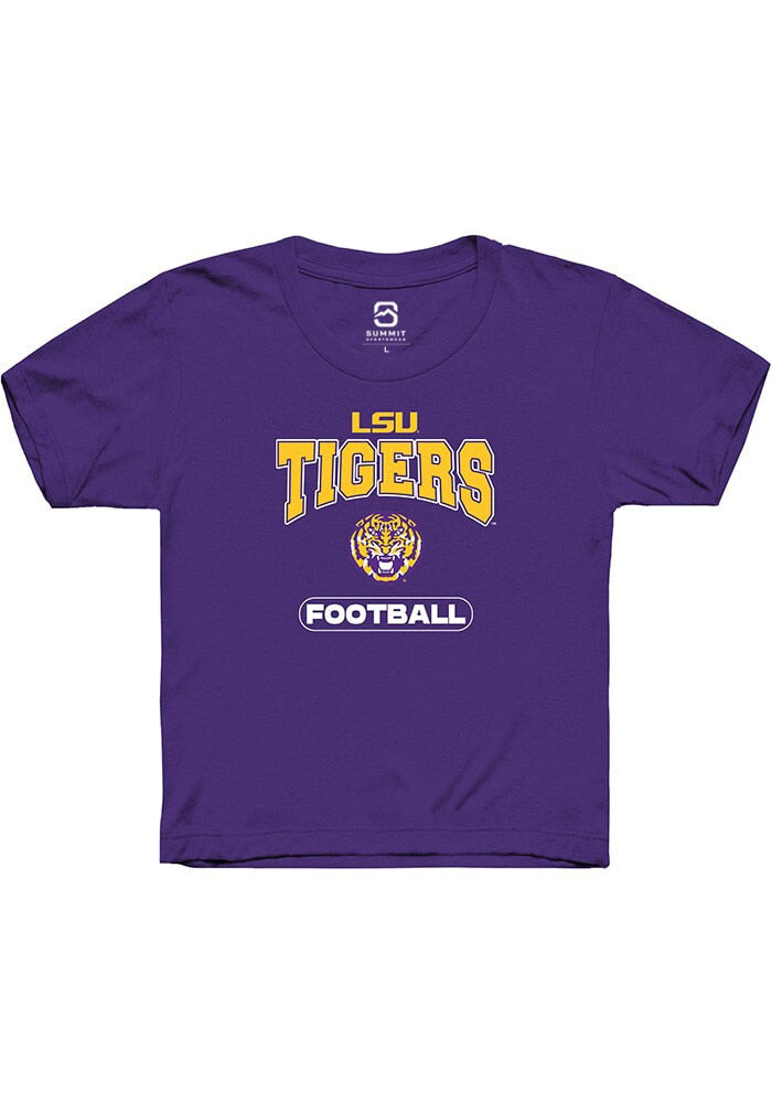 LSU Tigers Youth Purple Football Short Sleeve T-Shirt