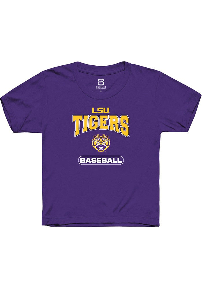 LSU Tigers Youth Purple Baseball Short Sleeve T-Shirt