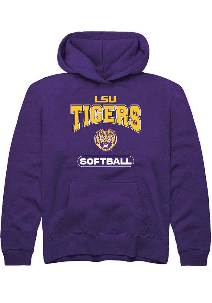 LSU Tigers Youth Purple Softball Long Sleeve Hoodie