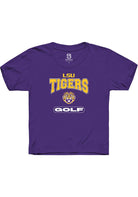 LSU Tigers Youth Purple Golf Short Sleeve T-Shirt