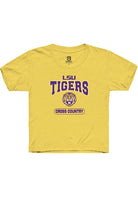LSU Tigers Youth Yellow Cross Country Short Sleeve T-Shirt