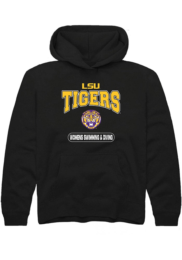 LSU Tigers Youth Black Womens Swimming & Diving Long Sleeve Hoodie