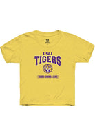 LSU Tigers Youth Yellow Womens Swimming & Diving Short Sleeve T-Shirt