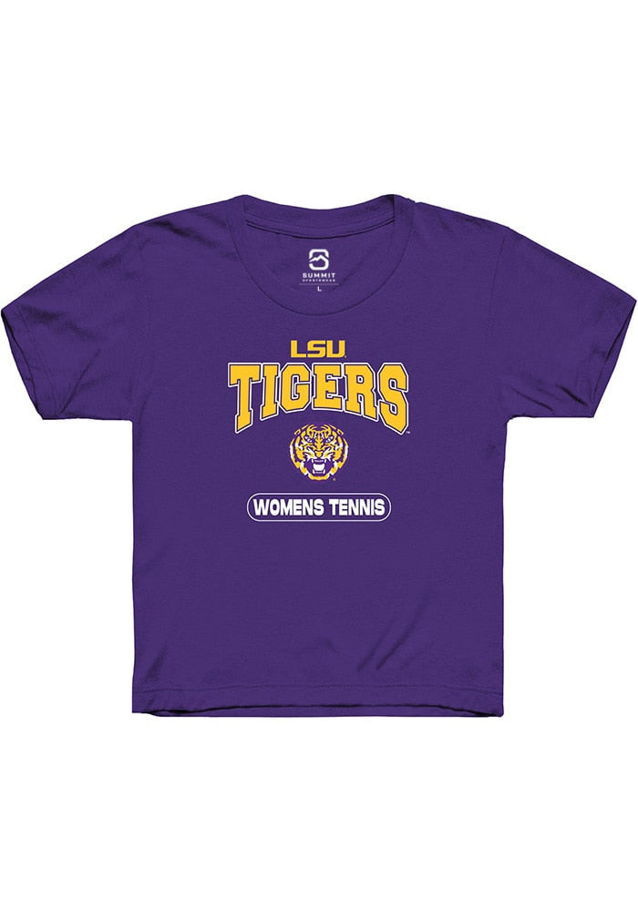 LSU Tigers Youth Purple Womens Tennis Short Sleeve T-Shirt