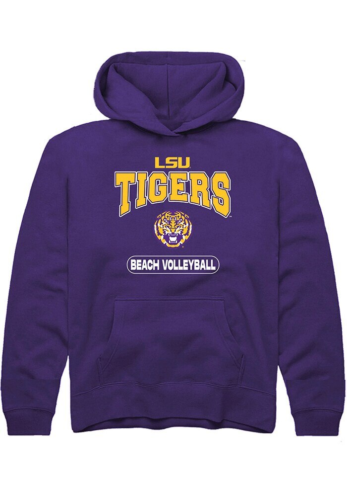 LSU Tigers Youth Purple Beach Volleyball Long Sleeve Hoodie