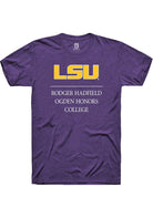 LSU Tigers Purple Rodger Hadfield Ogden Honors College Short Sleeve T-Shirt