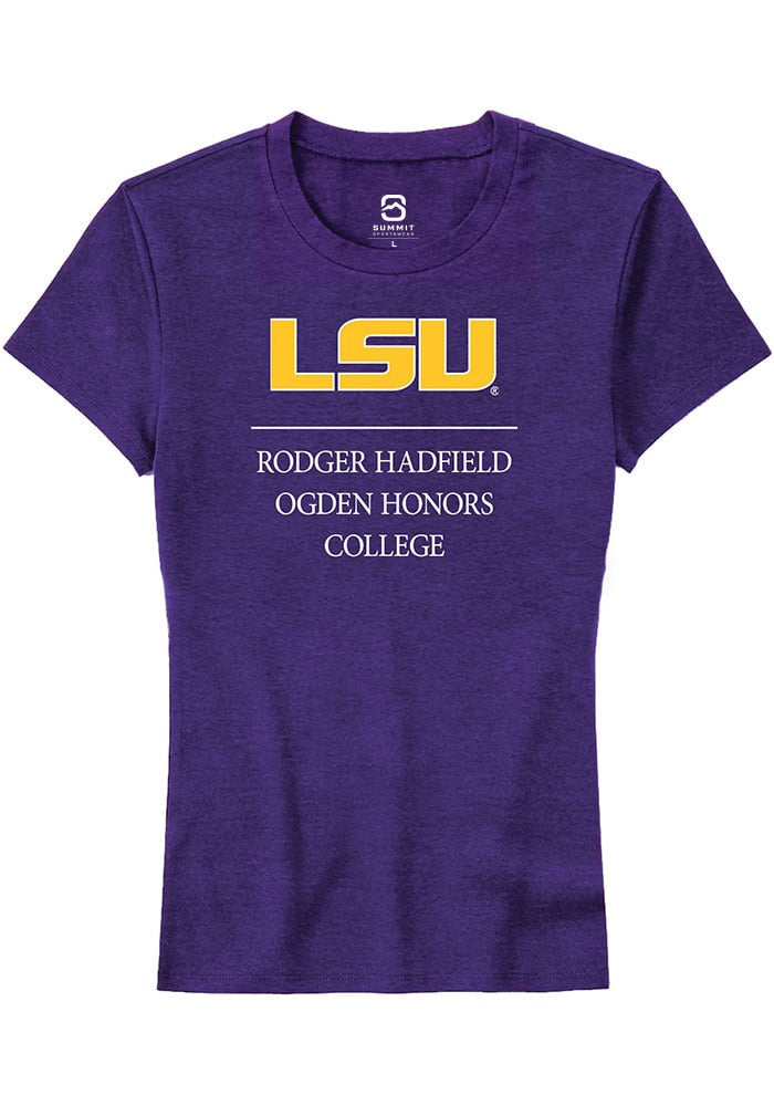 LSU Tigers Womens Purple Rodger Hadfield Ogden Honors College Short Sleeve T-Shirt