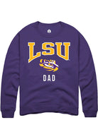 LSU Tigers Mens Purple Dad Long Sleeve Crew Sweatshirt