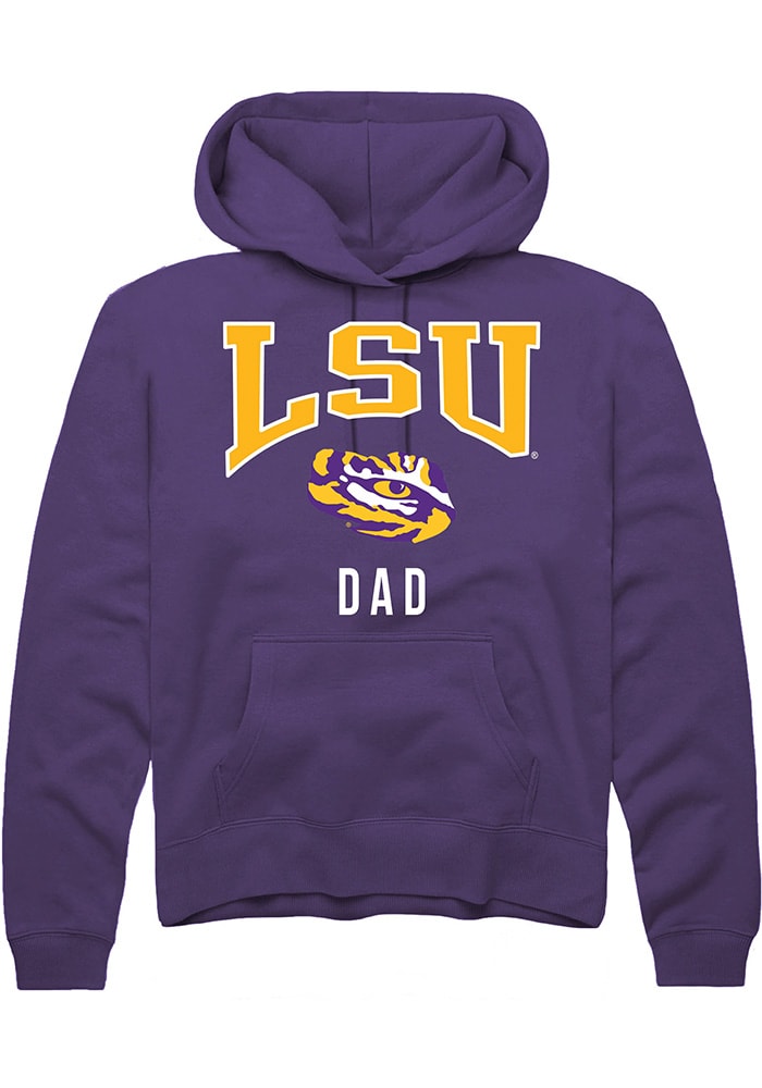 LSU Tigers Mens Purple Dad Long Sleeve Hoodie
