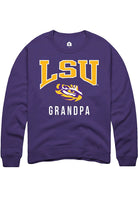 LSU Tigers Mens Purple Grandpa Long Sleeve Crew Sweatshirt
