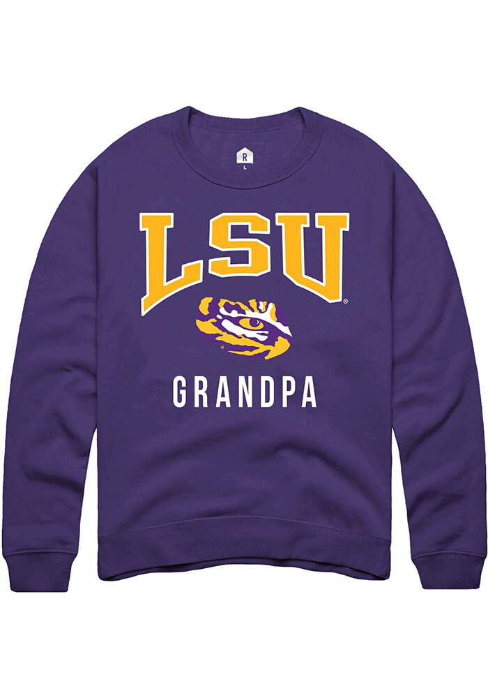 LSU Tigers Mens Purple Grandpa Long Sleeve Crew Sweatshirt