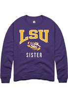 LSU Tigers Mens Purple Sister Long Sleeve Crew Sweatshirt