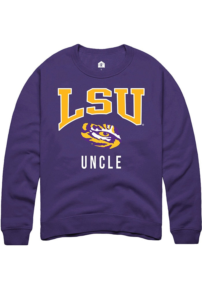 LSU Tigers Mens Purple Uncle Long Sleeve Crew Sweatshirt