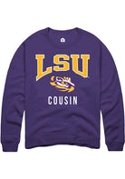 LSU Tigers Mens Purple Cousin Long Sleeve Crew Sweatshirt