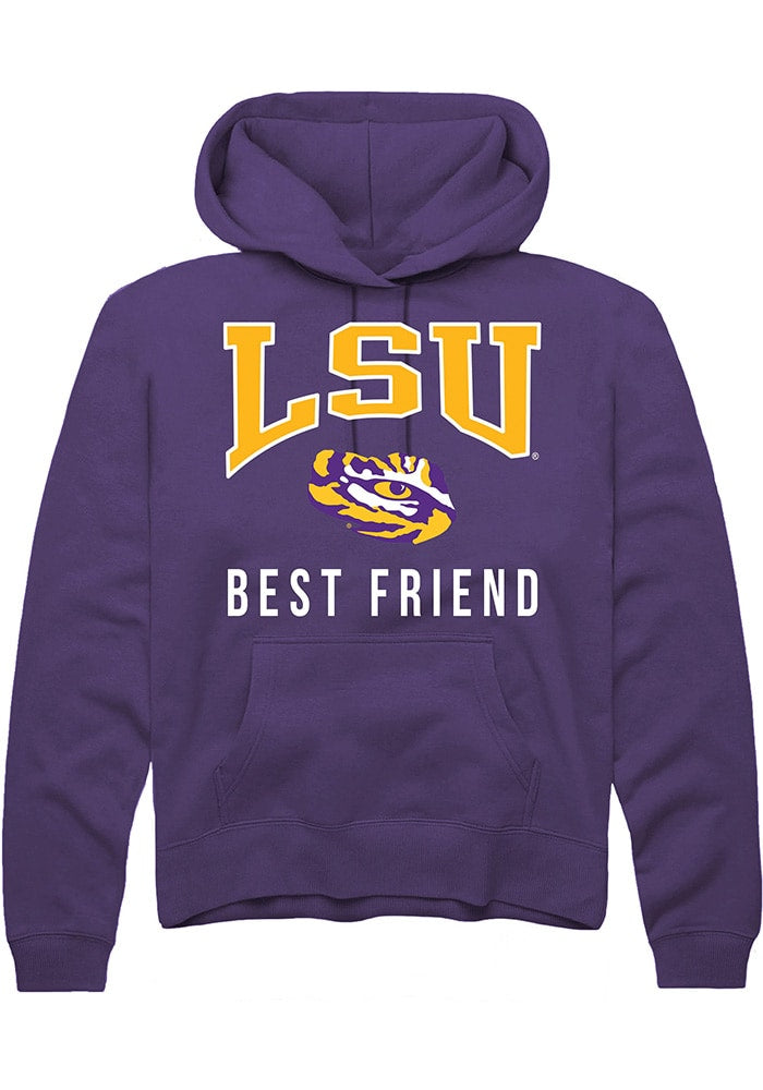 LSU Tigers Mens Purple Best Friend Long Sleeve Hoodie