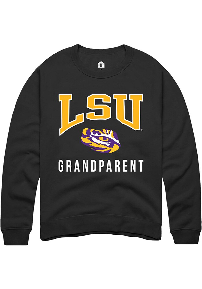 LSU Tigers Mens Black Grandparent Long Sleeve Crew Sweatshirt