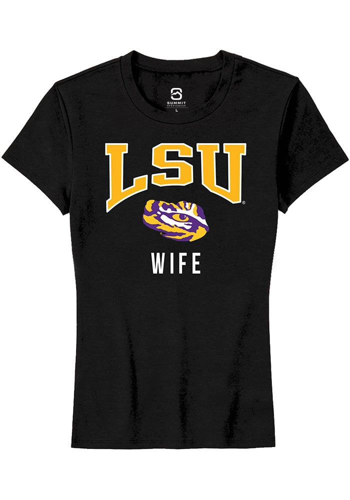 LSU Tigers Womens Black Wife Short Sleeve T-Shirt