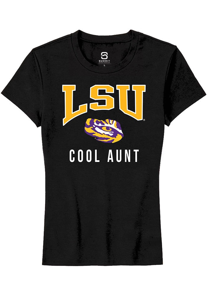 LSU Tigers Womens Black Cool Aunt Short Sleeve T-Shirt