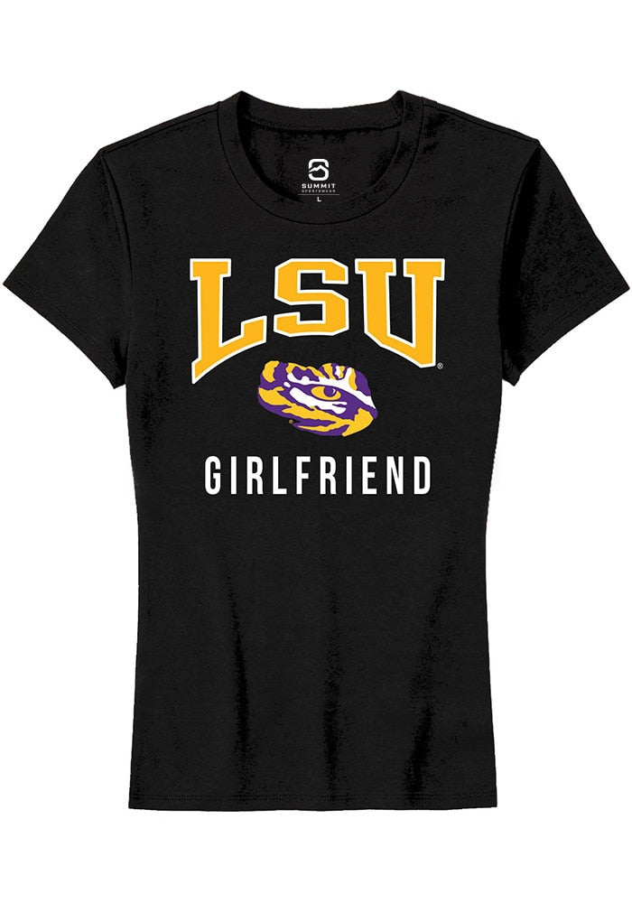 LSU Tigers Womens Black Girlfriend Short Sleeve T-Shirt