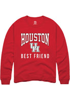 Houston Cougars Mens Red Best Friend Crew Sweatshirt