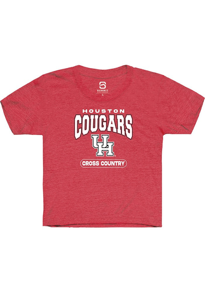 Houston Cougars Youth Red Cross Country Short Sleeve T-Shirt