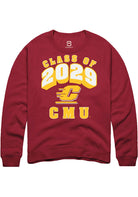 Central Michigan Chippewas Mens Maroon Class of 2029 Long Sleeve Crew Sweatshirt