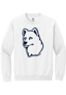 UConn Huskies Unisex Alt Logo White Crew Sweatshirt