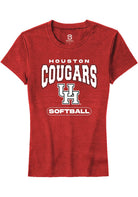 Houston Cougars Womens Red Softball Short Sleeve T-Shirt