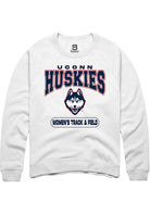 UConn Huskies Unisex Womens Track and Field White Crew Sweatshirt