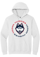 UConn Huskies Unisex Circle White Hoodie