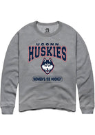 UConn Huskies Unisex Womens Ice Hockey Heather Graphite Crew Sweatshirt