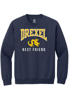 Drexel Dragons Mens Navy Blue Best Friend Long Sleeve Crew Sweatshirt